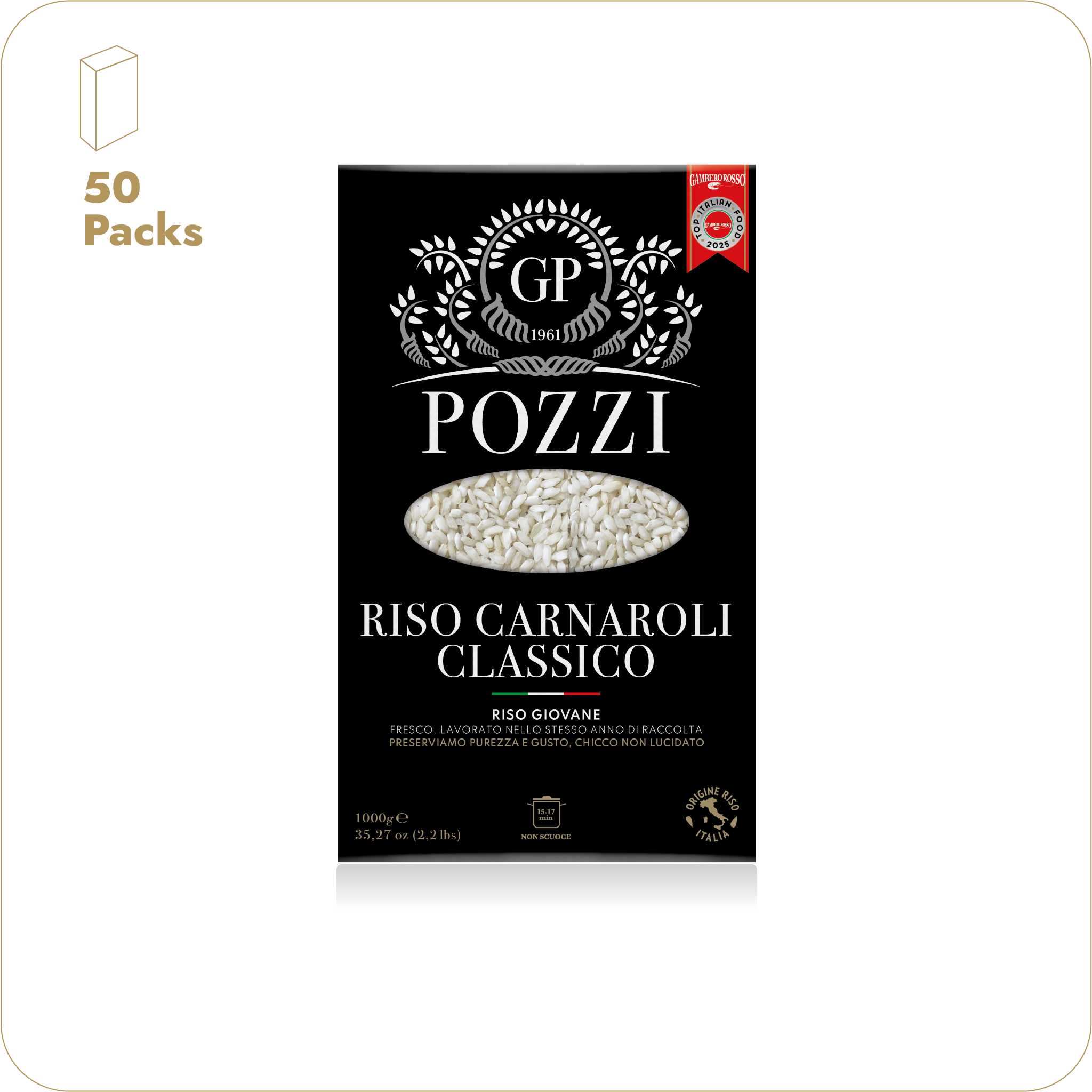 Riso carnaroli classico” 50 confezioni da 1 kg di riso [Spedizione Inclusa]