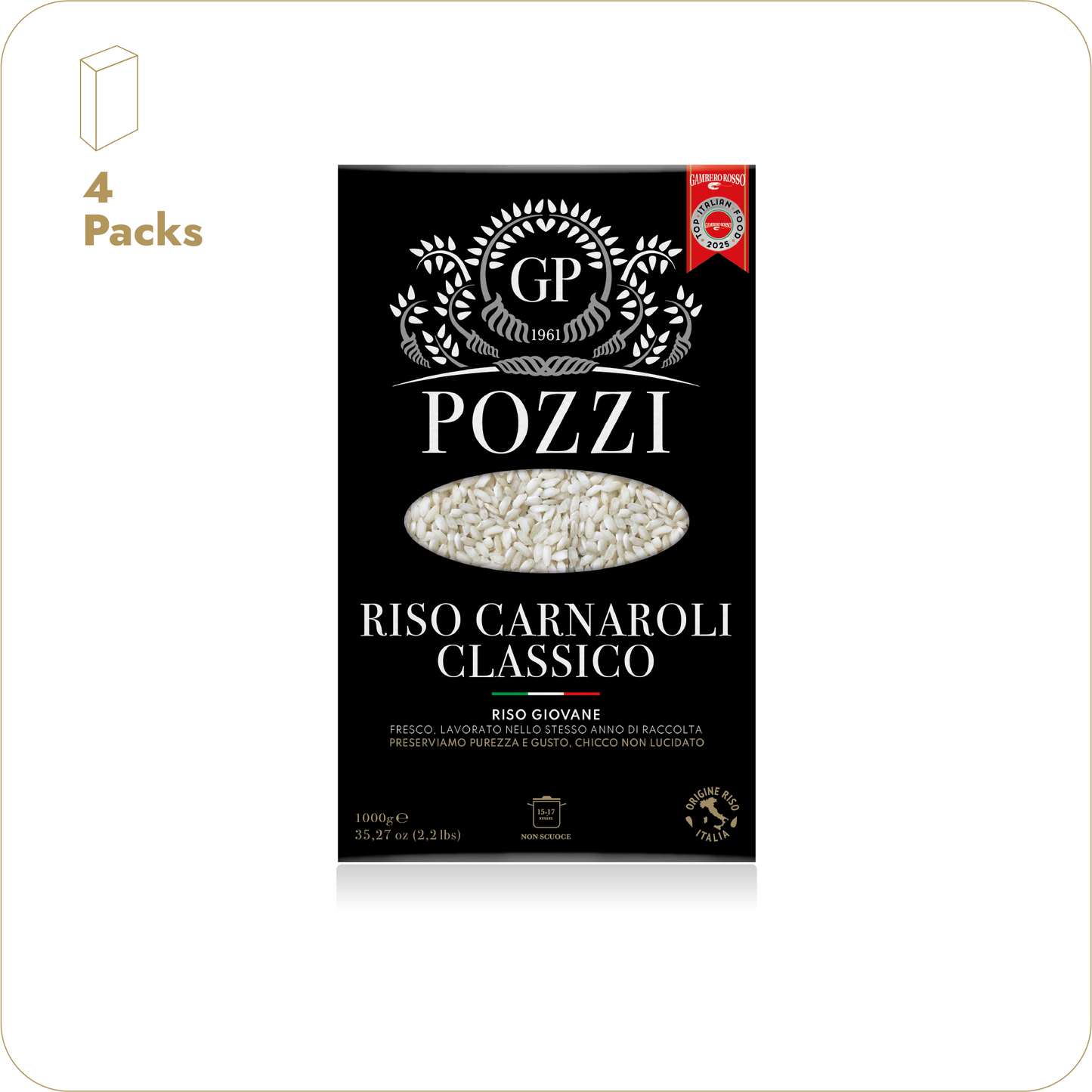 Riso carnaroli classico” 4 confezioni da 1 kg di riso